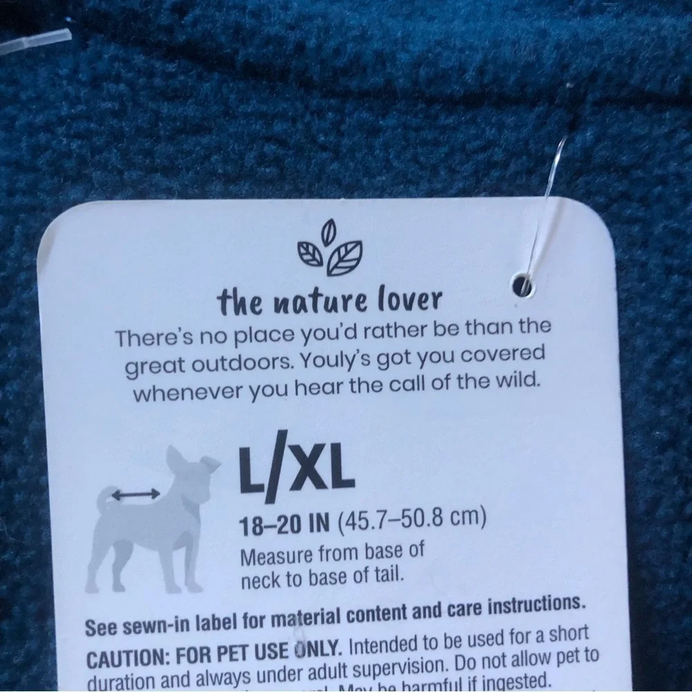 YOULY reversible cozy nature lover fleece dog jacket L/XL